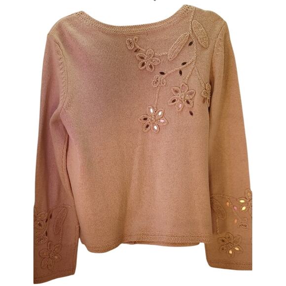 Christopher & Banks Limited Edition 2010 Hand Embroidered Sequin Cardigan Beige - Picture 2 of 7